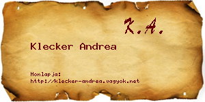 Klecker Andrea névjegykártya