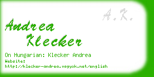 andrea klecker business card